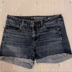 American Eagle Super Stretch Midi Shorts - Medium Denim